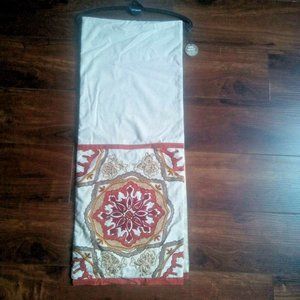 New Pier 1 boho beaded embroidered cotton linen table runner 14" x 72"